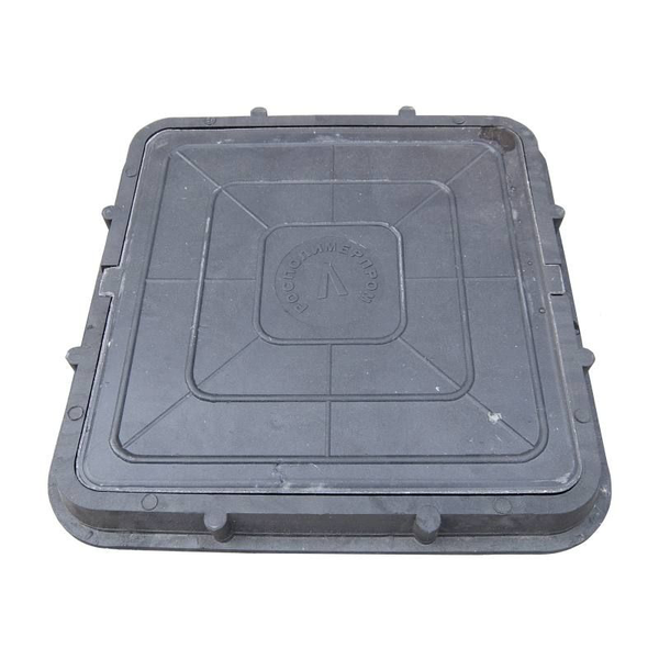 Люк КВАДРАТ 650 650 60 (1,5т) ЧЕРНЫЙ полимерпесчаный