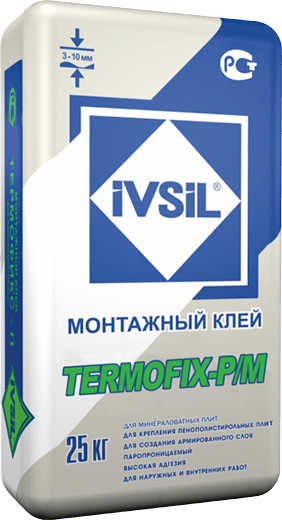 Клей для теплоизоляции IVSIL TERMOFIX-PM 25кг (48)