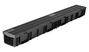 Лоток водоотводный Gidrolica Light ЛВ 1000*115*95мм с пластиковый решеткой РВ кл В125 08069В