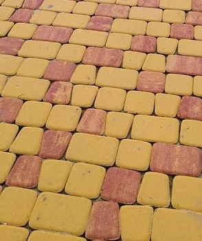 Тротуарная плитка Старый город 60мм колорит кр.-желт факт.(11,86м2) Ландшафт