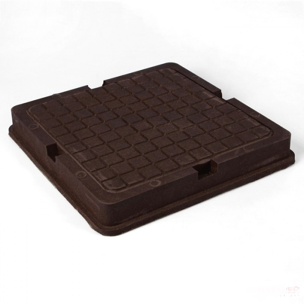 Люк КВАДРАТ малый 400/400/60 (1,5т) КОРИЧНЕВЫЙ полимерпесчаный