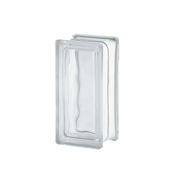 Стеклоблок Половинка Волна 19*9*8 см VITRABLOK бесцветный