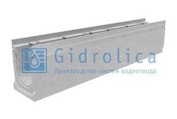 Лоток водоотводный бетонный коробчатый с оцинк. насадкой Gidrolica 1000*163*215мм DN100 14572