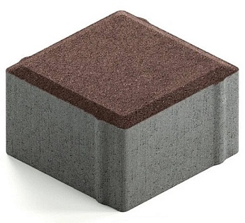 Тротуарная плитка Квадрат 60х200х200мм коричневый (12м2) Ландшафт