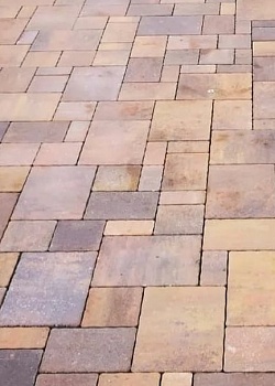 Тротуарная плитка Тракт 60мм желто-красно-коричневый (12,1м2/13,2м2) Ландшафт