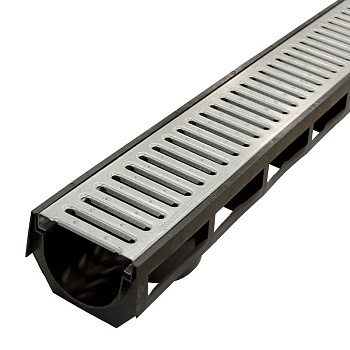 Лоток пластиковый AQUA-TOP с оцинкованной решеткой 1000*135*100мм класс А