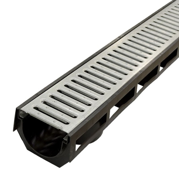 Лоток пластиковый AQUA-TOP с оцинкованной решеткой 1000*135*100 класс А