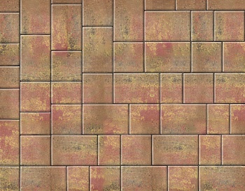 Тротуарная плитка Аурико 60 мм сансет БЕТТЕКС (12,24м2) в одном ряду 1,02м2