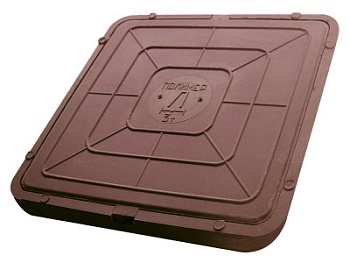 Люк КВАДРАТ 650/650/60 мм (3т) КОРИЧНЕВЫЙ полимерпесчаный