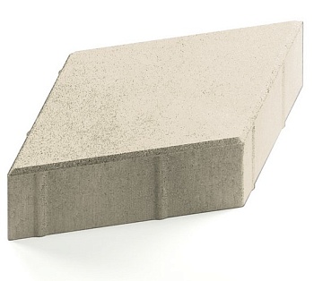 Тротуарная плитка Ромб 40 мм Белый (в поддоне 15.41м2, ряд 1,027)  ХЕСС СТРОЙ