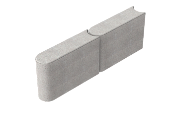 Поребрик шарнирный 250*200*80мм Ландшафт Белый (180 шт)