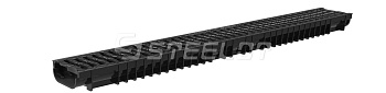 Лоток водоотводный пластиковый SteePlain DN100 H55 c решеткой пластиковой P1055P Стилот
