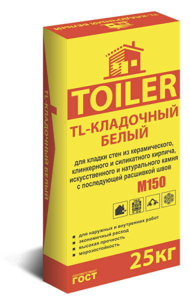 Кладочный раствор TOILER Белый 25кг (48)