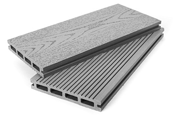 Террасная доска Grand Line 140 мм вельвет и тиснение Серый 3м