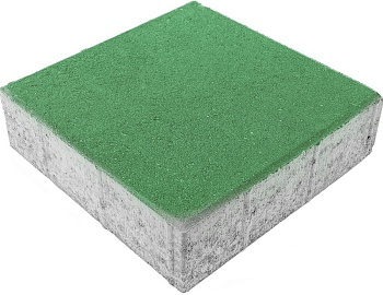 Тротуарная плитка Квадрат 40х100х100мм зеленый на белом цементе (18м2) Ландшафт