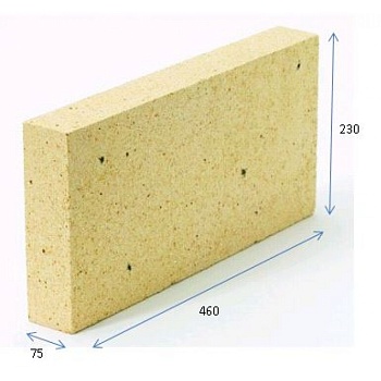 Плита шамотная огнеупорная ШБ-94 (460х75х230) Боровичи (70 шт)