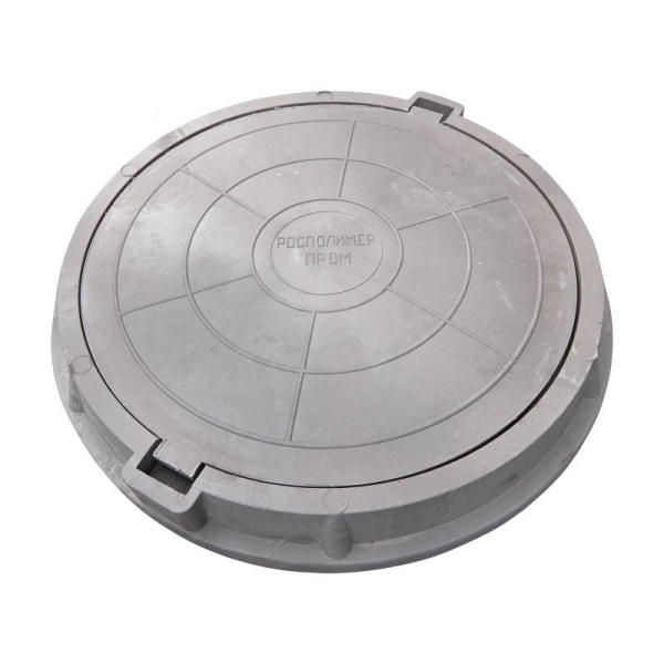 Люк КРУГЛЫЙ 730/60 мм (1,5т) СЕРЫЙ полимерпесчаный (Л)