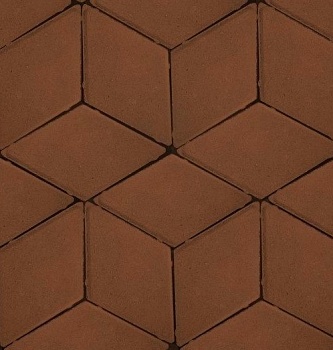 Тротуарная плитка Ромб 40 мм Коричневый (в поддоне 15.41м2, ряд 1,027) ХЕСС СТРОЙ