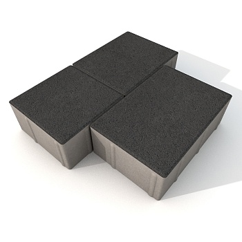 Тротуарная плитка Новый город Черная, гладкая САПФИР (40 мм) (в поддоне 18,5м2 в ряду 0,92м2)