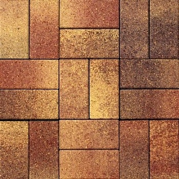 Брусчатка 40х100х200мм золотая осень фактурная (18м2) Ландшафт