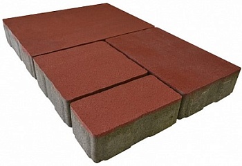 Тротуарная плитка Мюнхен 40 мм Красный (в поддоне 16.28м2 в ряду 0,814м2) ХЕСС СТРОЙ