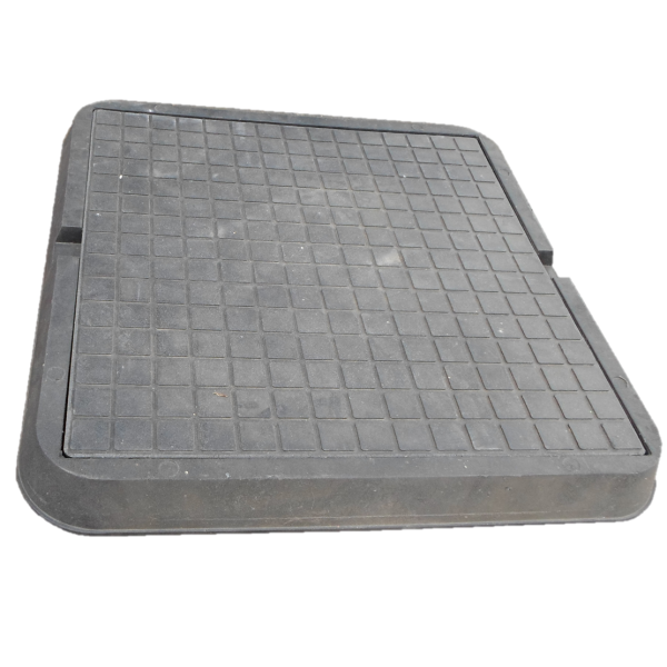 Люк КВАДРАТ малый 400/400/60 (1,5т) СЕРЫЙ полимерпесчаный