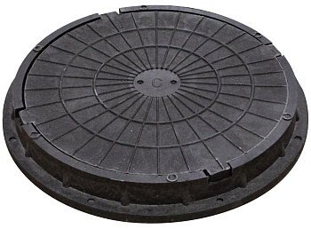 Люк КРУГЛЫЙ средний 780/100/90 мм (12,5т) ЧЕРНЫЙ тяжелый (Т) полимерно-композитный