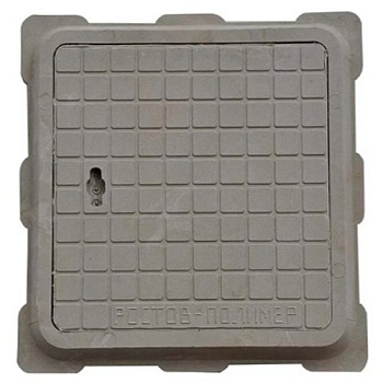 Люк КВАДРАТ 650/650/60 мм (3т) СЕРЫЙ полимерпесчаный