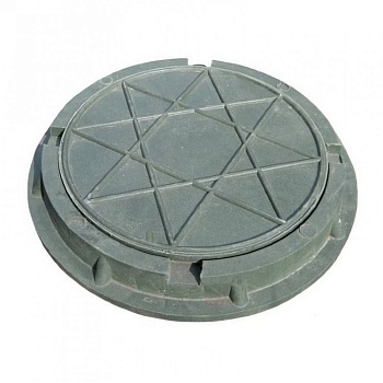 Люк КРУГЛЫЙ малый 460/60 мм (1,5т) СЕРЫЙ полимерпесчаный