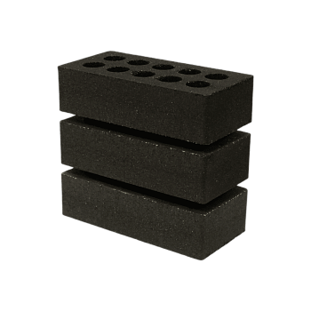 Кирпич Гиперпресс 1НФ ЛИТОС Готэм Черный Гладкий (336 шт)