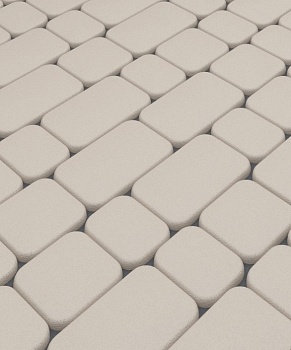 Тротуарная плитка Классико 40 мм белый на БПЦ Гранит БЕТТЕКС (14,77м2) (в одном ряду-1,055м2)