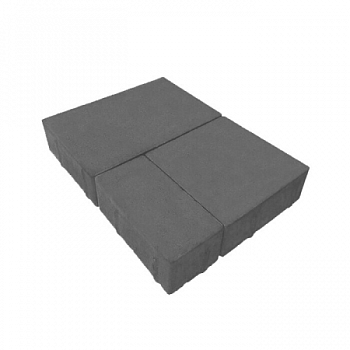 Тротуарная плитка Старый город 40 (260×160,160×160,100×160) серая (в ряду 0,96м2) 15,36м2 Дон-Штайн