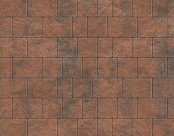 Тротуарная плитка Аурико 40 мм терракота экстра БЕТТЕКС  (14,28м2) в одном ряду 1,02м2