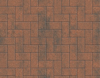 Брусчатка 60х100х200 терракота БЕТТЕКС (12,96м2) в одном ряду 1,08м2