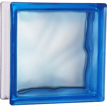 Стеклоблок окрашенный в массе Волна 19*19*8 см VITRABLOK цветной