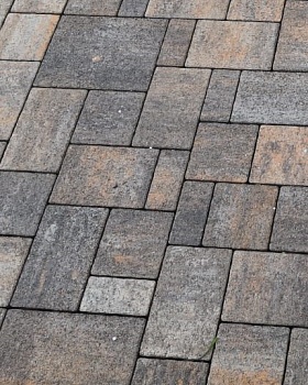 Тротуарная плитка Сан-Марко 60мм (Новый город) бело-оранжево-черный (12,96м2 в ряду 1,08м2) Ландшафт