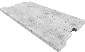 Тротуарная плитка Аурико 40 мм пром гранит нов белый на БПЦ БЕТТЕКС (14,28м2) в одном ряду-1,02м2