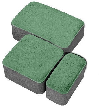 Тротуарная плитка Классико 40 мм Зеленая (В ряду 0,845м2) 16,9м2 ХЕСС СТРОЙ