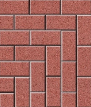 Брусчатка 40х100х200 красная БЕТТЕКС (15,12м2) в одном ряду 1,08м2