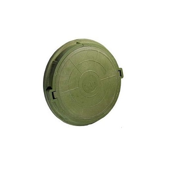 Люк КРУГЛЫЙ 740/60 мм (1,5т) ЗЕЛЕНЫЙ полимерпесчаный (Л)