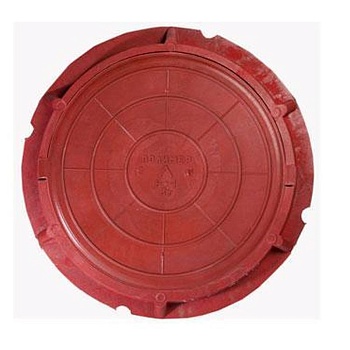 Люк КРУГЛЫЙ 740/60 мм (1,5т) КРАСНЫЙ полимерпесчаный (Л)